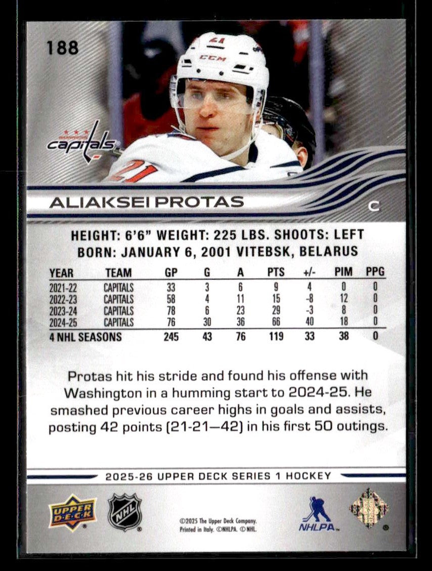 2025-26 Upper Deck #188 Aliaksei Protas