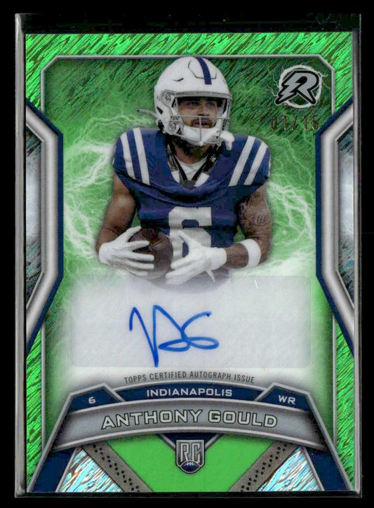 2024 Resurgence #RRS-AG Anthony Gould Rookie Sigs Lime Green Power Surge #/15