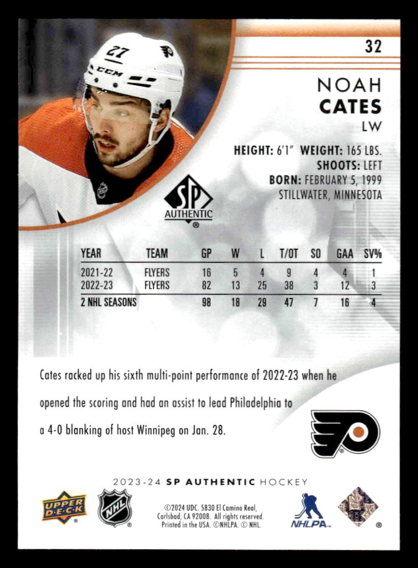 2023-24 SP Authentic #32 Noah Cates