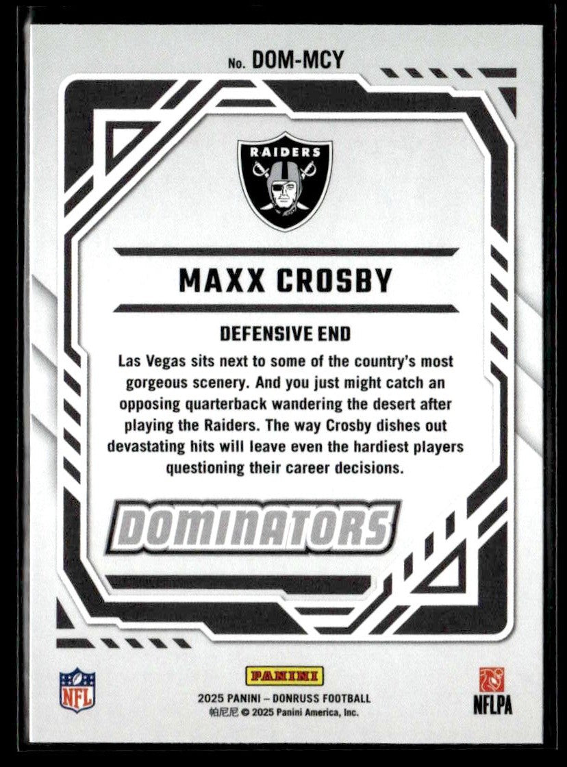 2025 Donruss #DOM-MCY Maxx Crosby Dominators