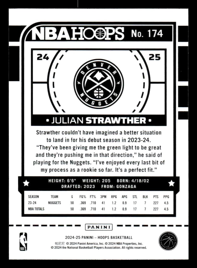 2024-25 Hoops #174 Julian Strawther