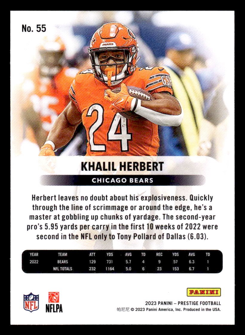 2023 Panini Prestige #55 Khalil Herbert