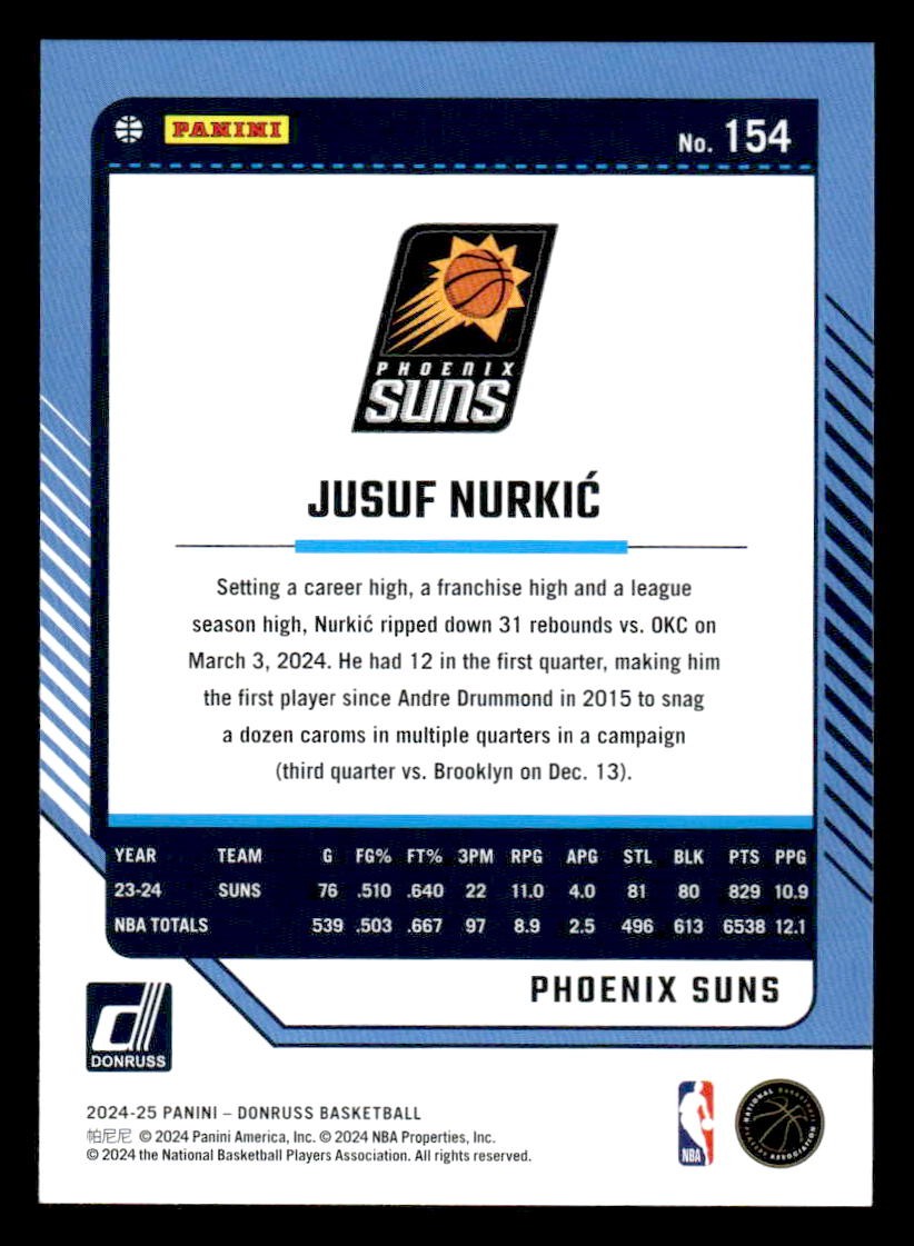 2024-25 Donruss #154 Jusuf Nurkic