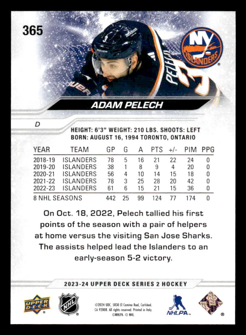 2023-24 Upper Deck #365 Adam Pelech