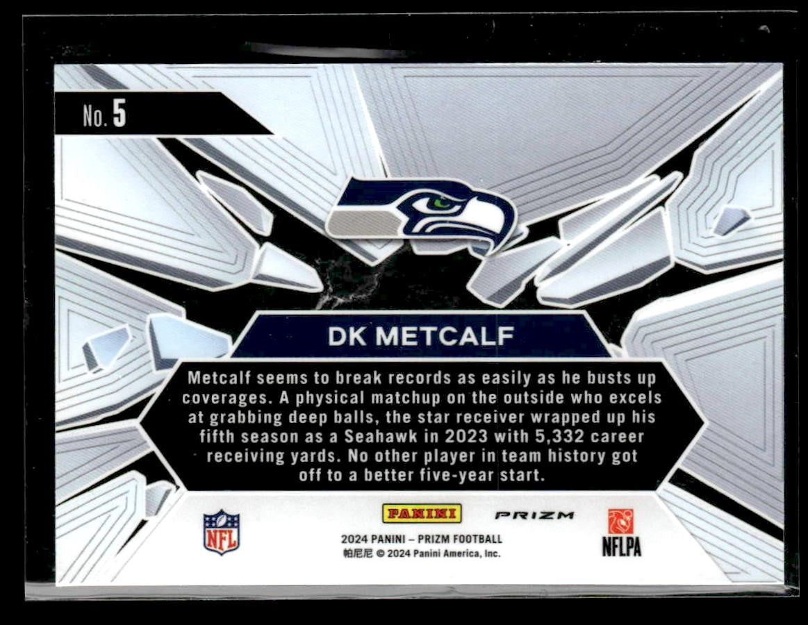 2024 Panini Prizm #5 DK Metcalf Prizm Break Green Ice Prizm