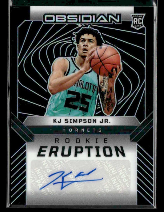 2024-25 Panini Obsidian #REA-KJJ KJ Simpson Jr Rookie Eruption Autos #141/149