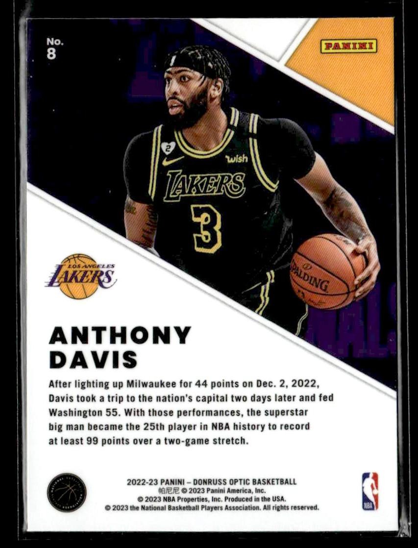 2022-23 Donruss Optic #8 Anthony Davis Winner Stays