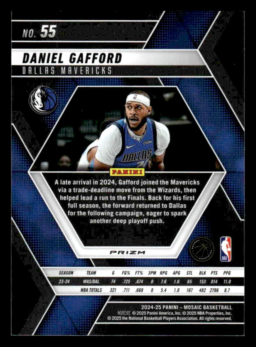 2024-25 Panini Mosaic #55 Daniel Gafford Red Mosaic