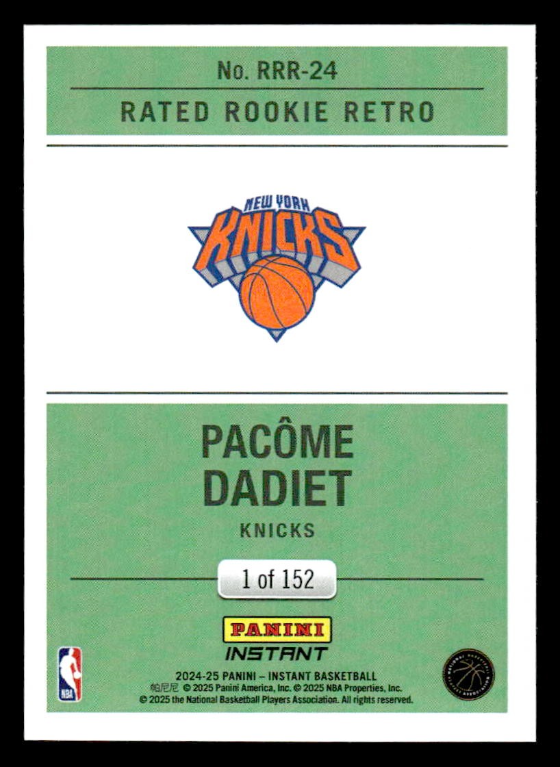 2024-25 Panini Instant #RRR-24 Pacôme Dadiet Rated Rookie Retro #/152