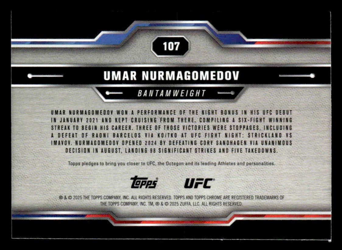 2025 Topps Chrome Sapphire Edition UFC #107 Umar Nurmagomedov