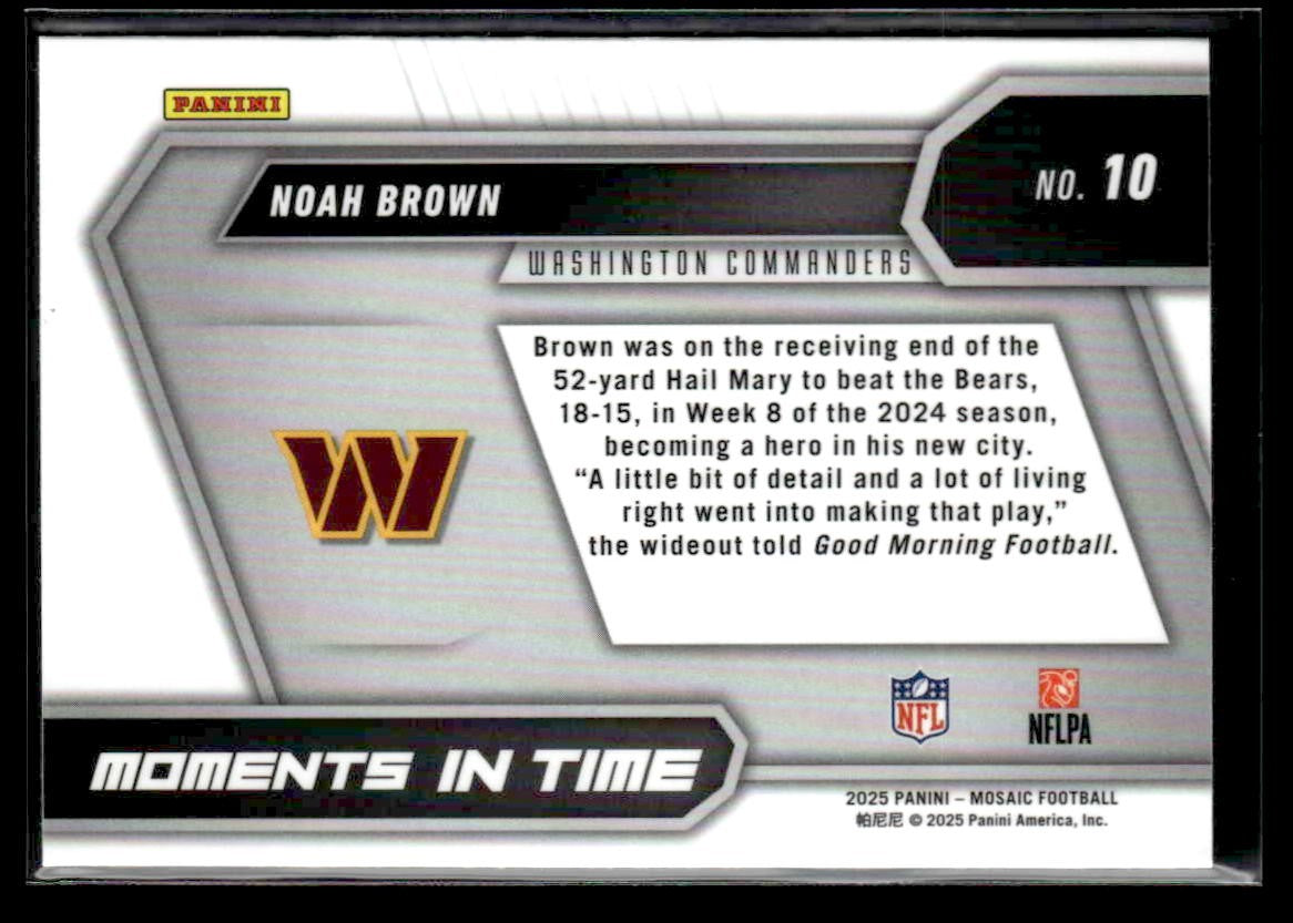 2025 Panini Mosaic #10 Noah Brown Moments In Time Mosaic
