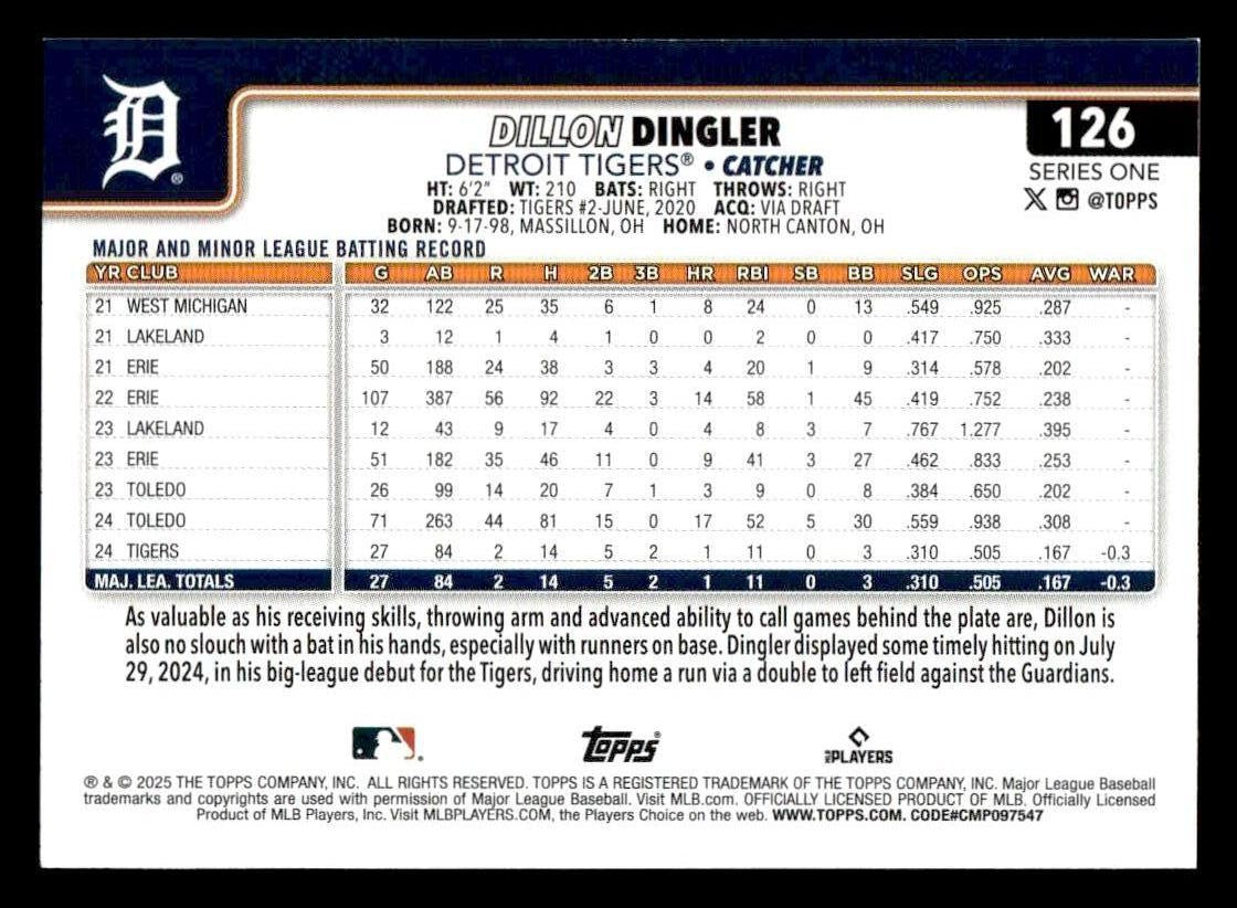2025 Topps #126 Dillon Dingler