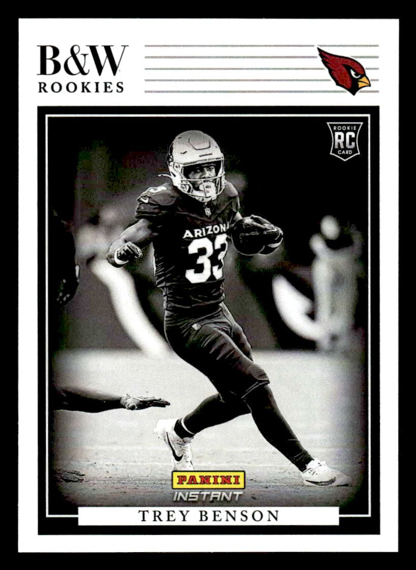 2024 Panini Instant NFL Black & White Rookies #BWR-12 Trey Benson