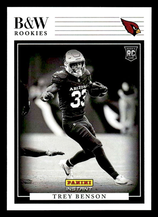 2024 Panini Instant NFL Black & White Rookies #BWR-12 Trey Benson