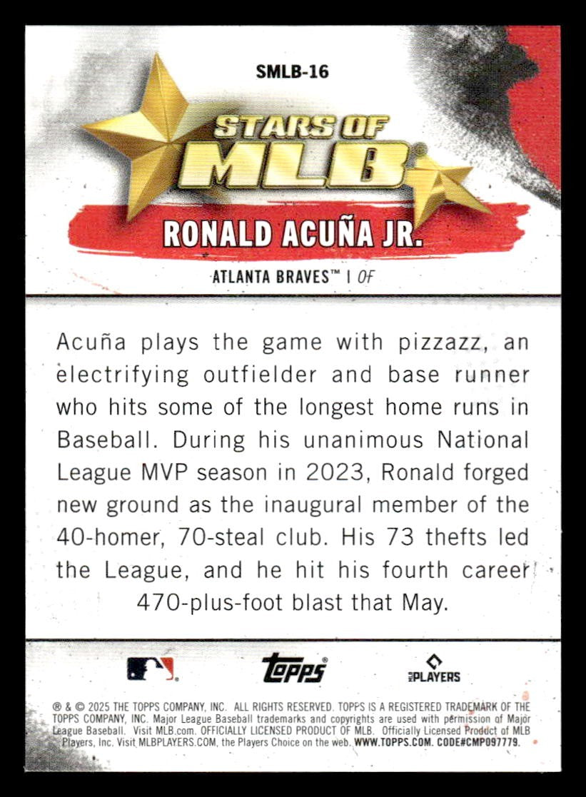 2025 Topps #SMLB-16 Ronald Acuna Jr. Stars of MLB