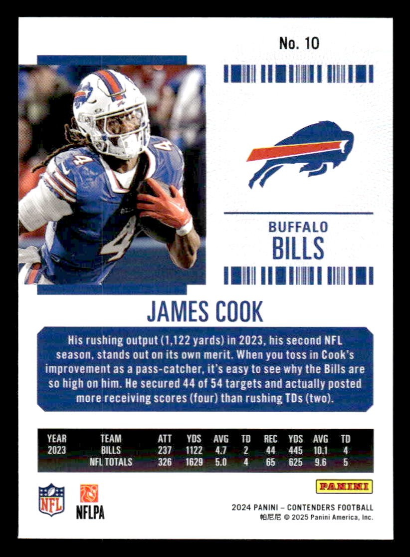 2024 Panini Contenders Football Mojo #10 James Cook