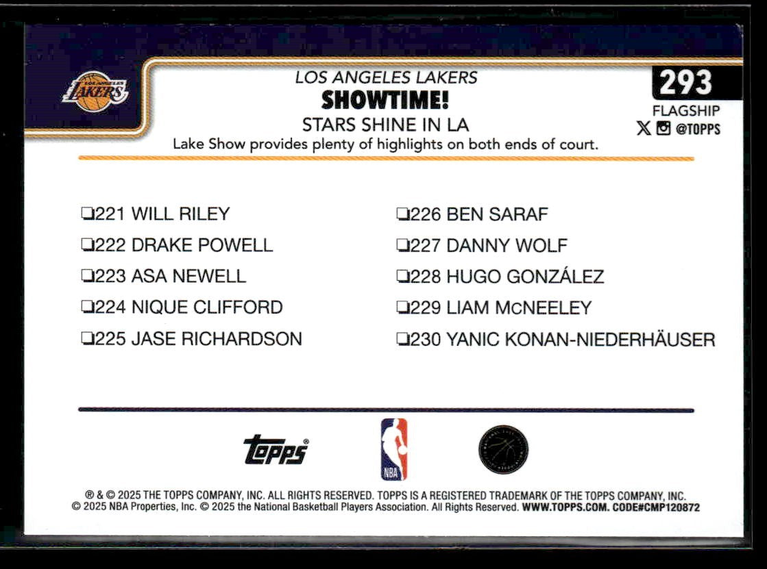 2025-26 Topps #293 Showtime!: Stars Shine in