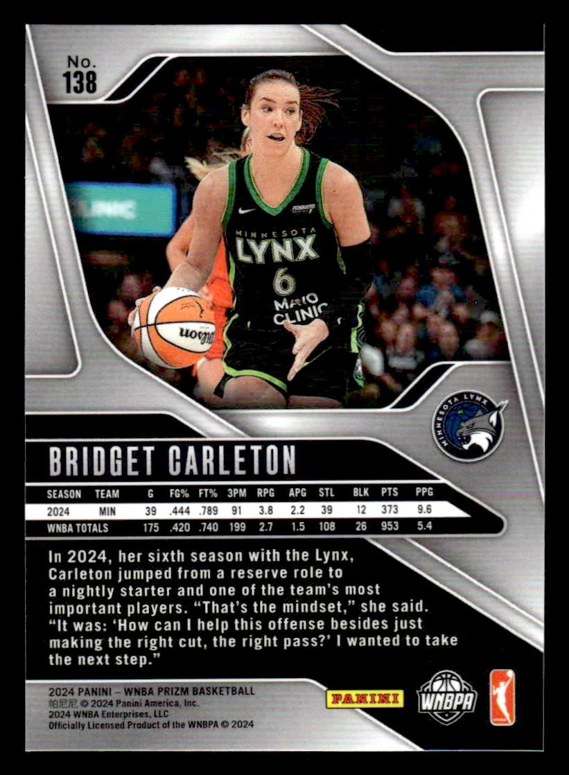 2024 Panini Prizm WNBA #138 Bridget Carleton