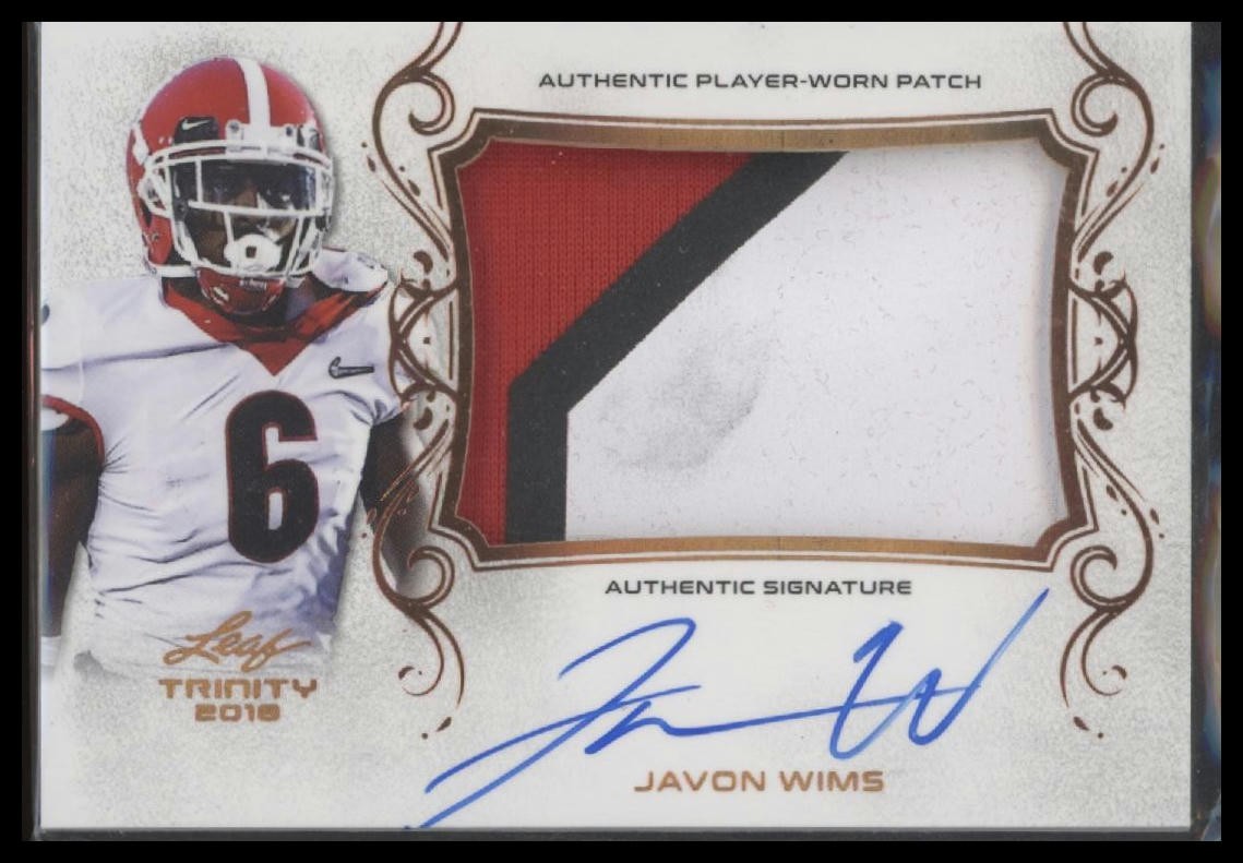 2018 Leaf Trinity #PA-JW3 Javon Wims Patch Auto