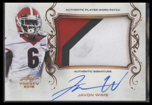 2018 Leaf Trinity #PA-JW3 Javon Wims Patch Auto