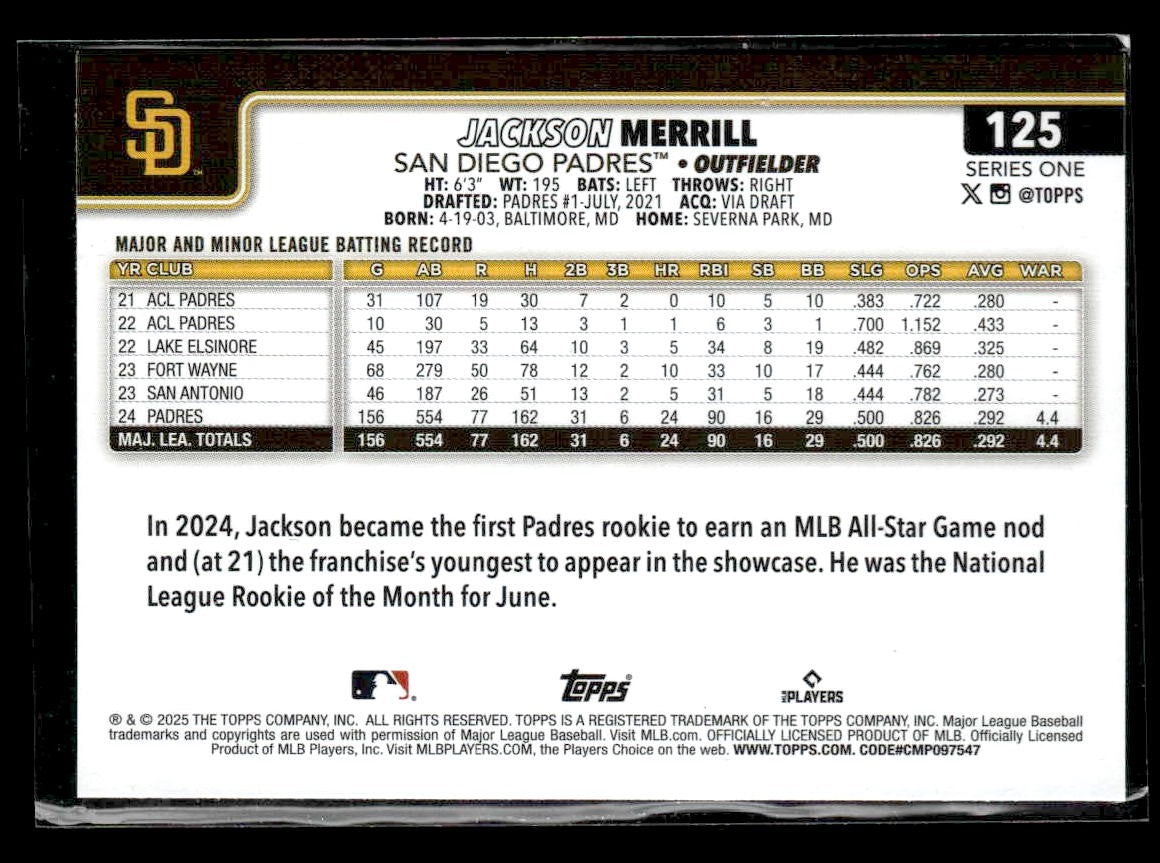 2025 Topps #125 Jackson Merrill