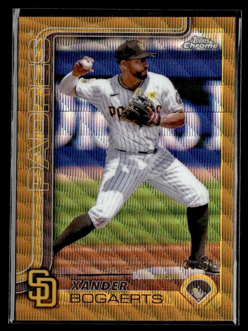 2025 Topps Chrome #229 Xander Bogaerts Gold Wave Refractors #/50