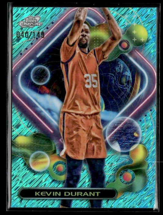 2023-24 Topps Chrome Cosmic #101 Kevin Durant Aqua Equinox Refractors #/149