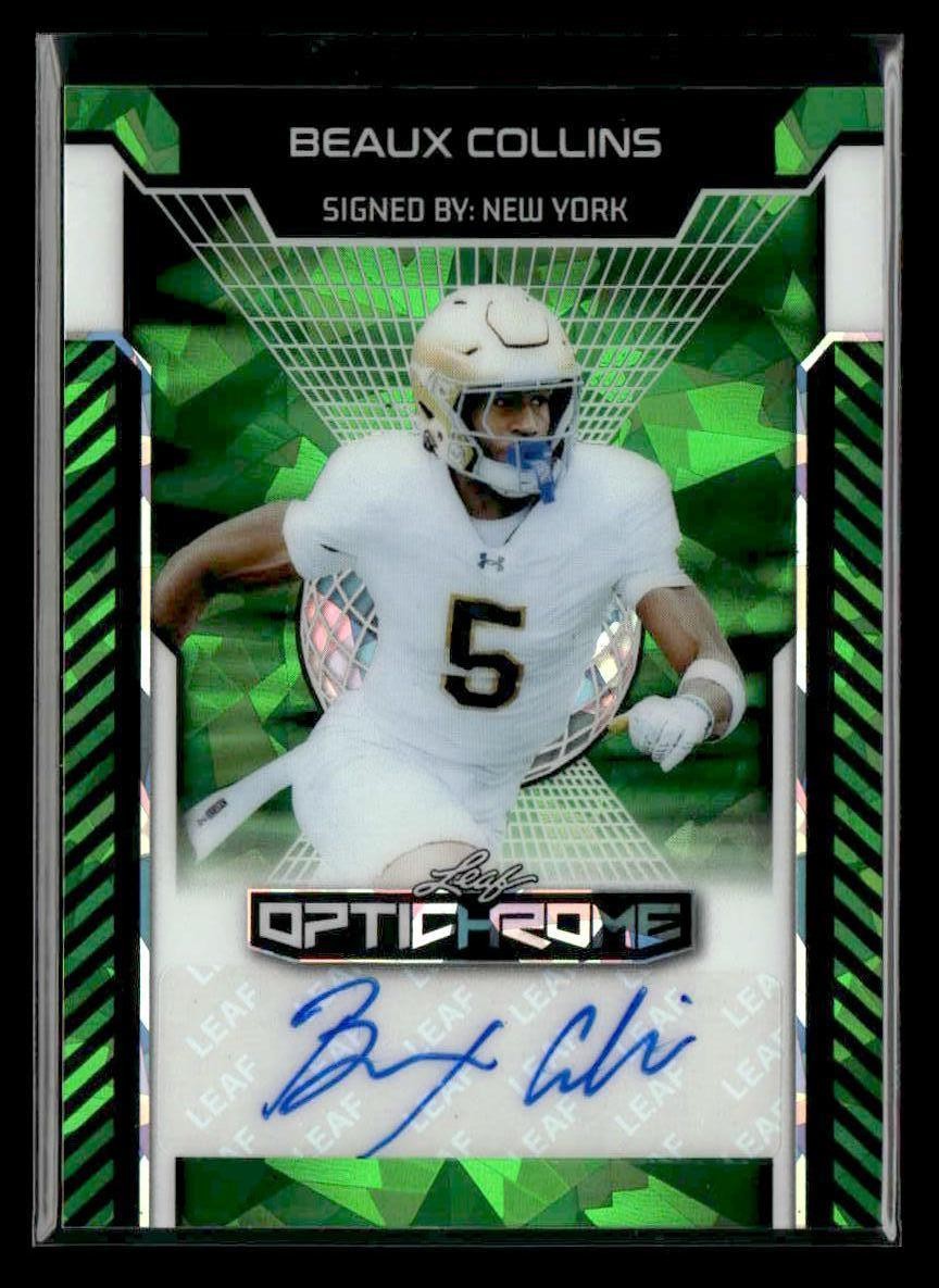 2025 Leaf Optichrome #BA-BC2 Beaux Collins Base Autographs Crystal Green