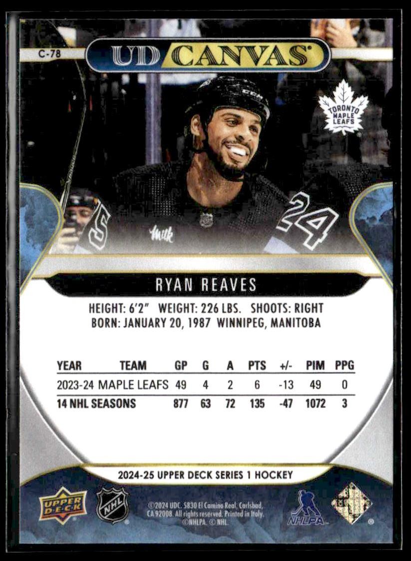 2024-25 Upper Deck #C-78 Ryan Reaves UD Canvas