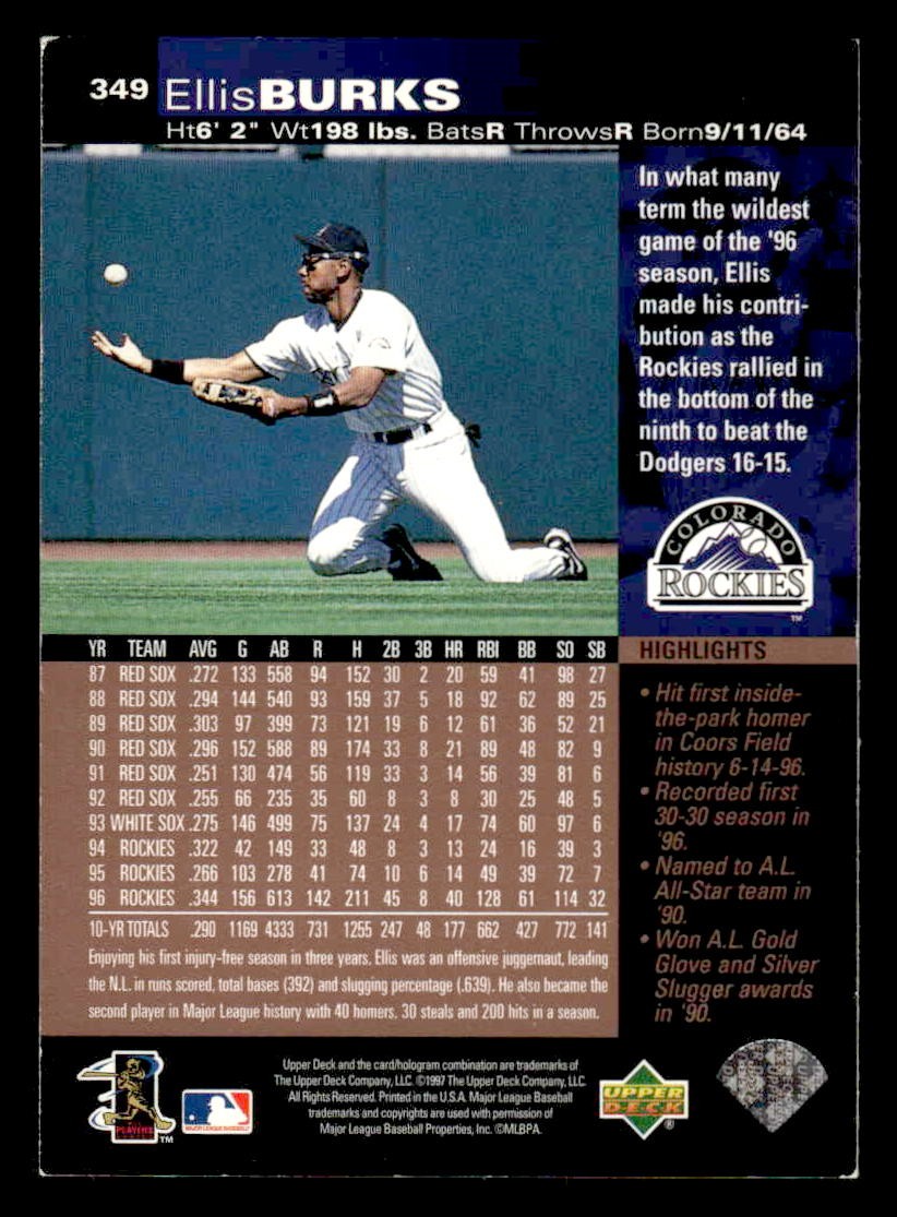 1997 Upper Deck #349 Ellis Burks