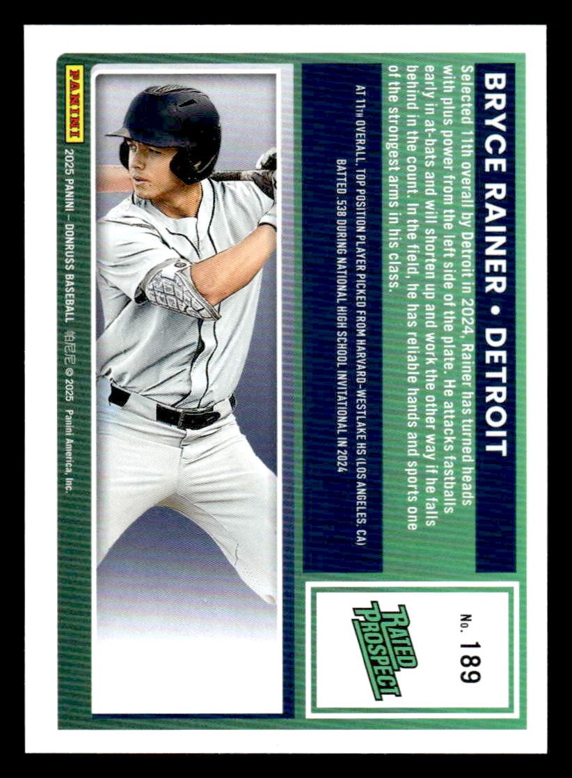 2025 Donruss #189 Bryce Rainer