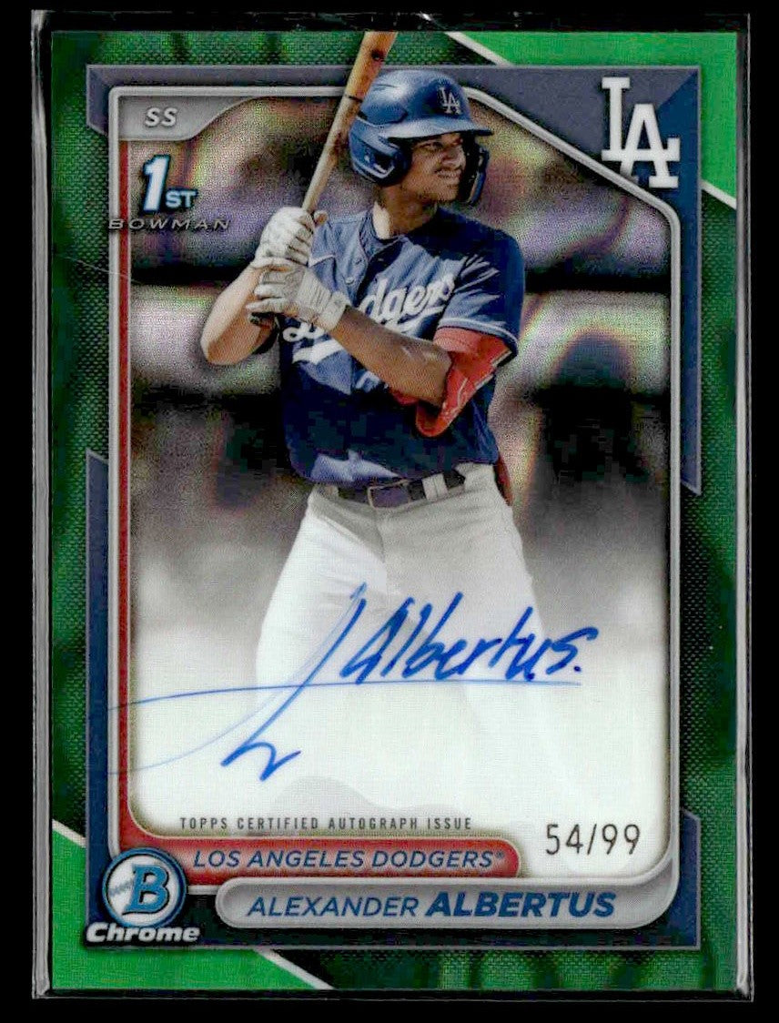 2024 Bowman Chrome #CPA-AAL Alexander Albertus Autos Green Lava Refractors