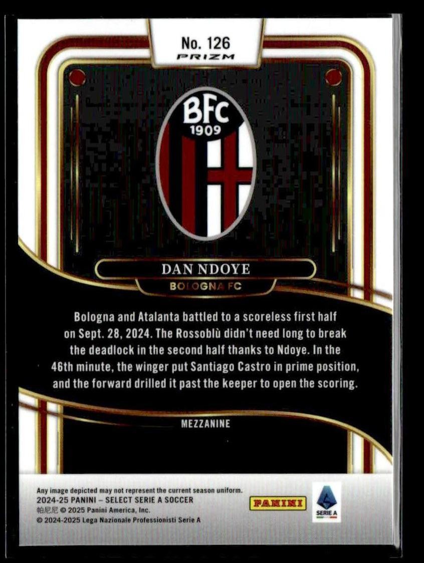 2024-25 Panini Select Serie A #126 Dan Ndoye White Sparkle