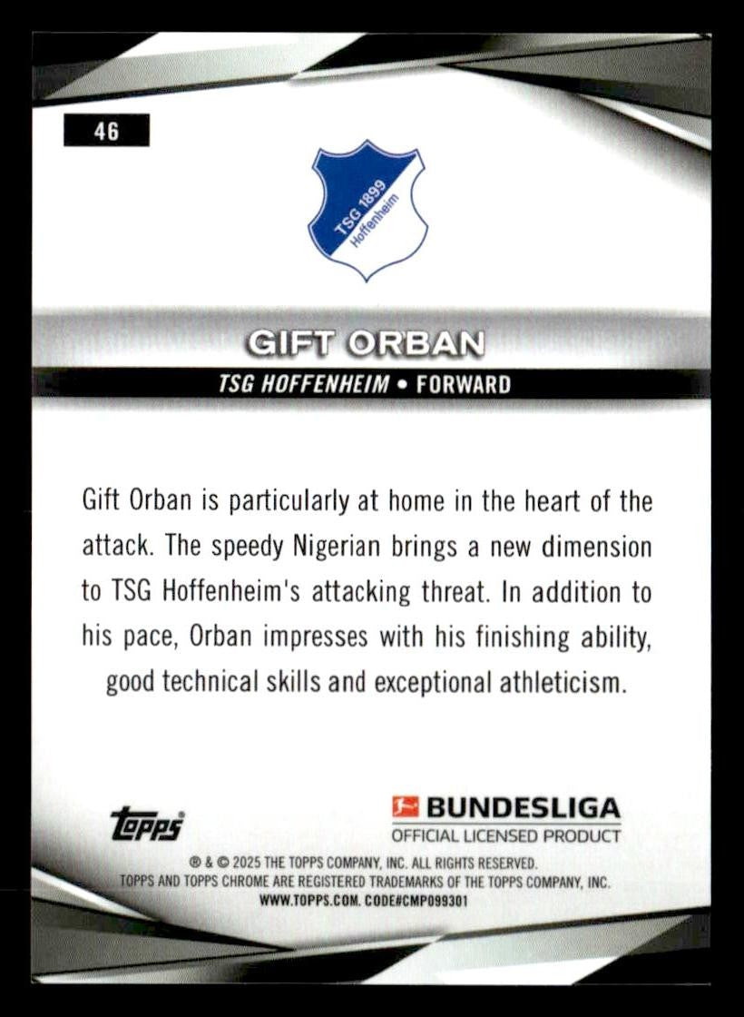 2025 Topps Chrome Bundesliga #46 Gift Orban