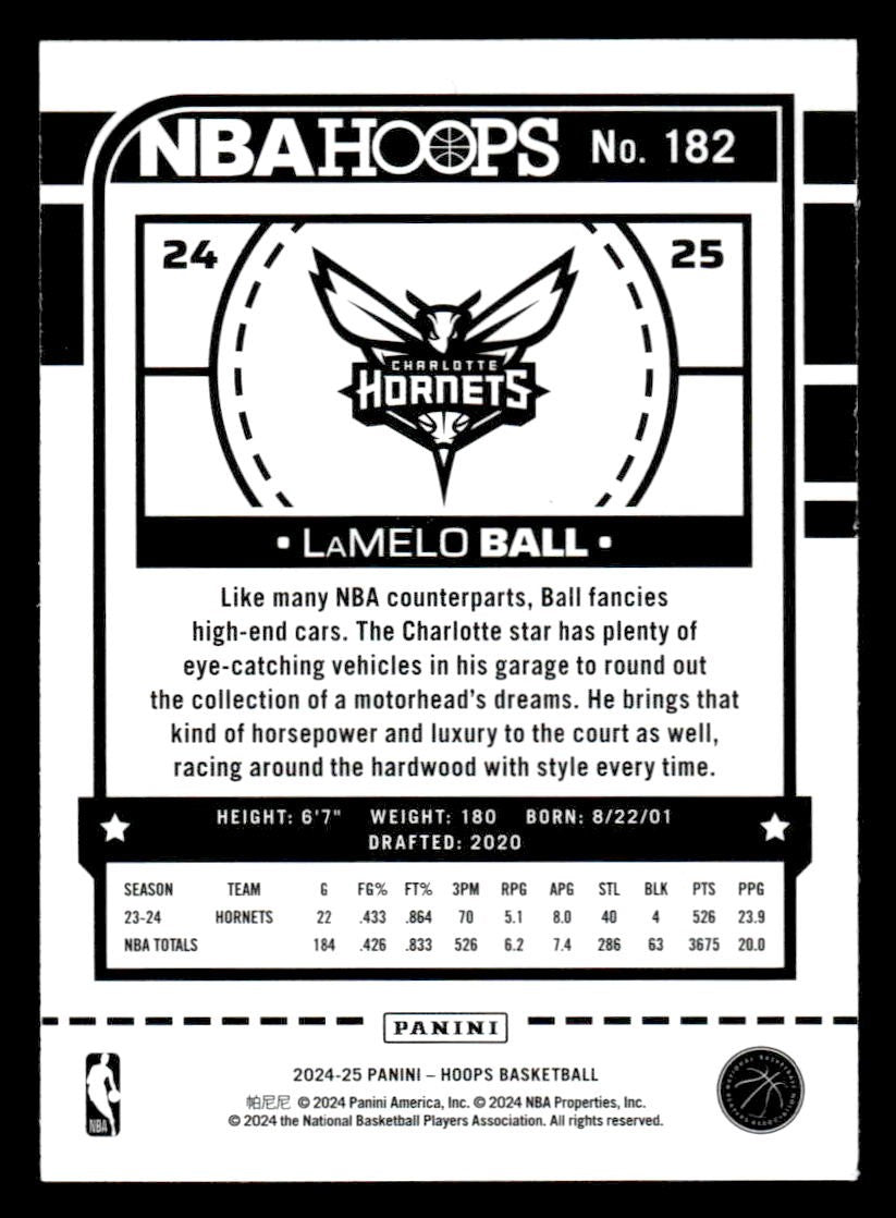 2024-25 Hoops #182 LaMelo Ball