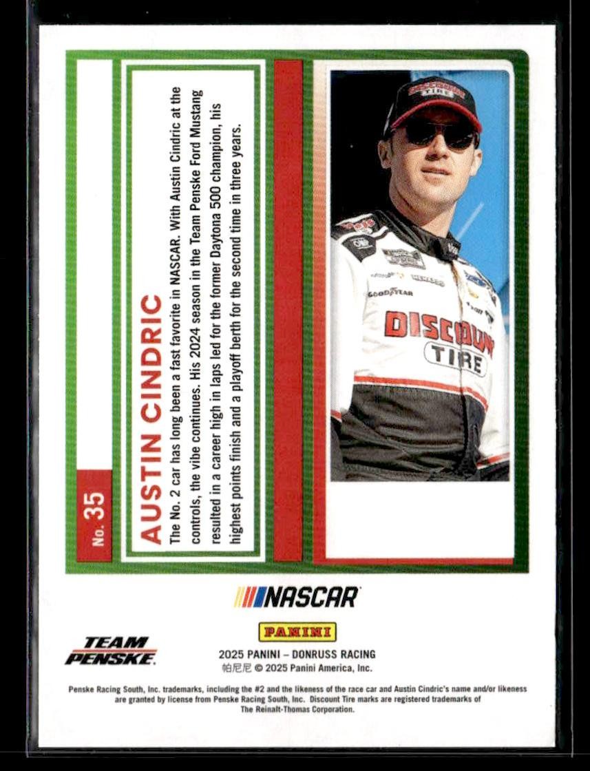 2025 Donruss #35 Austin Cindric Red and Blue