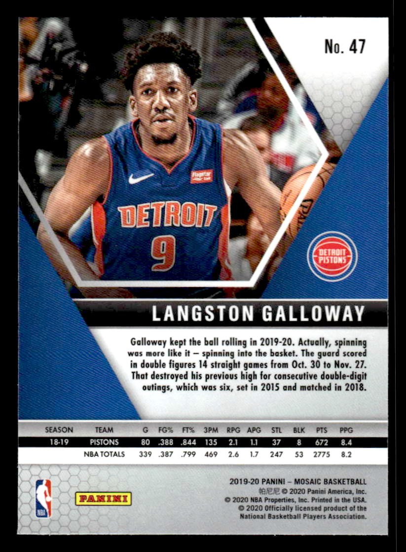 2019-20 Panini Mosaic #47 Langston Galloway