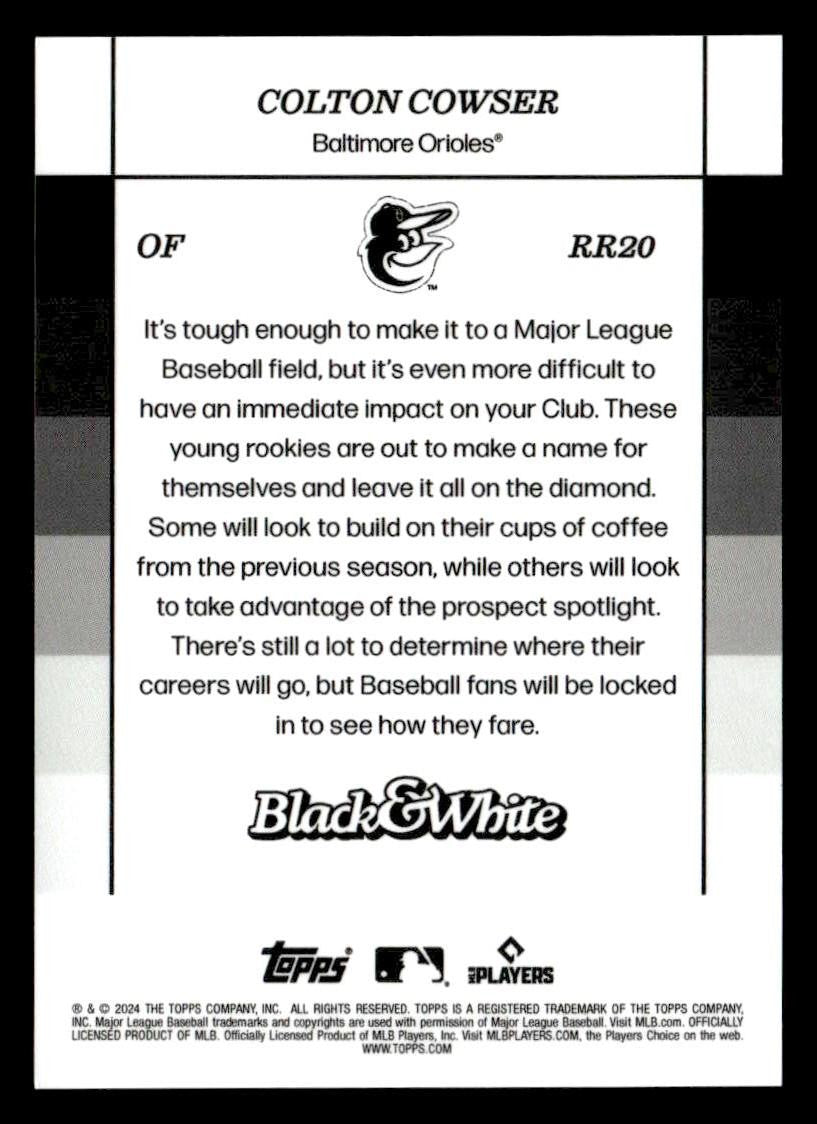 2024 Topps Black & White #RR20 Colton Cowser Rookie Resolution