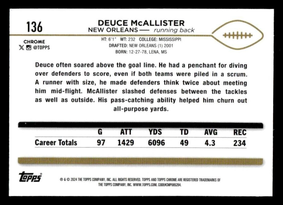 2024 Topps Chrome Sapphire Edition #136 Deuce McAllister