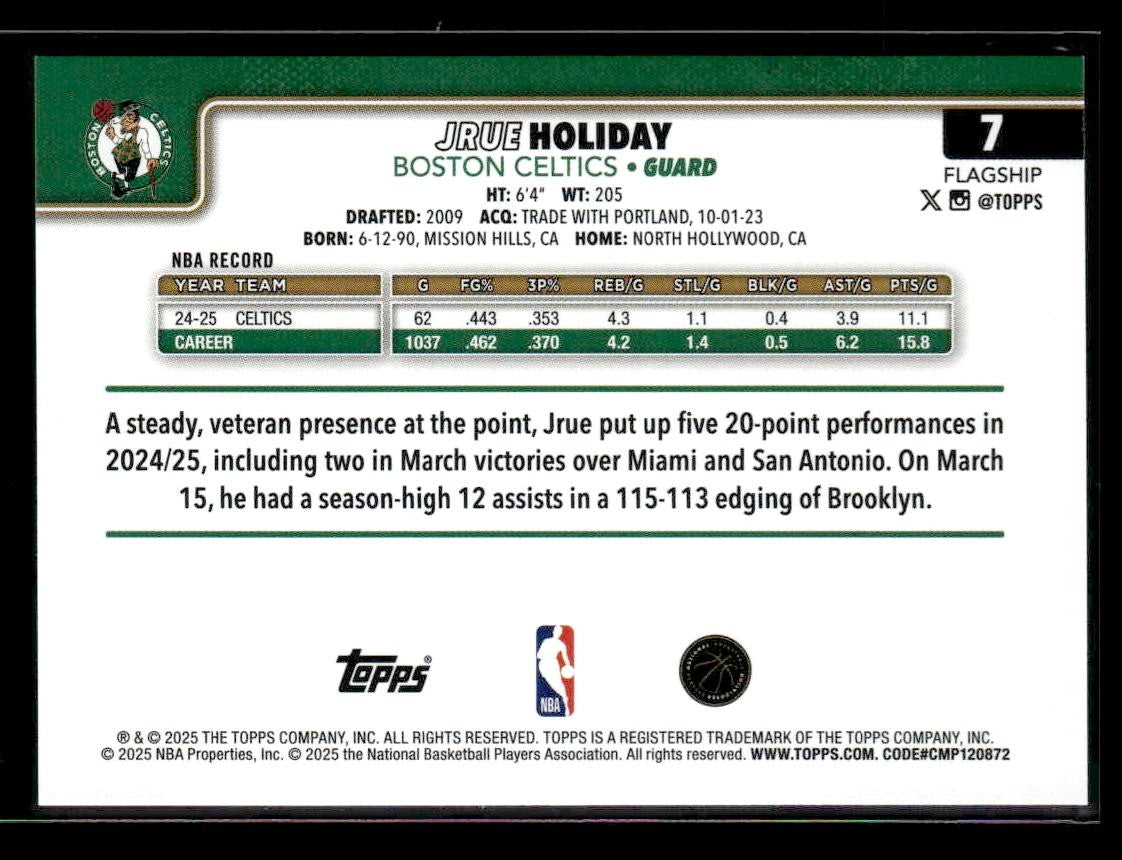 2025-26 Topps #7 Jrue Holiday