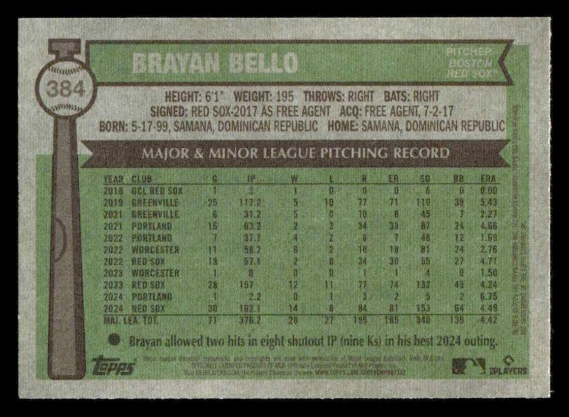 2025 Topps Heritage #384 Brayan Bello