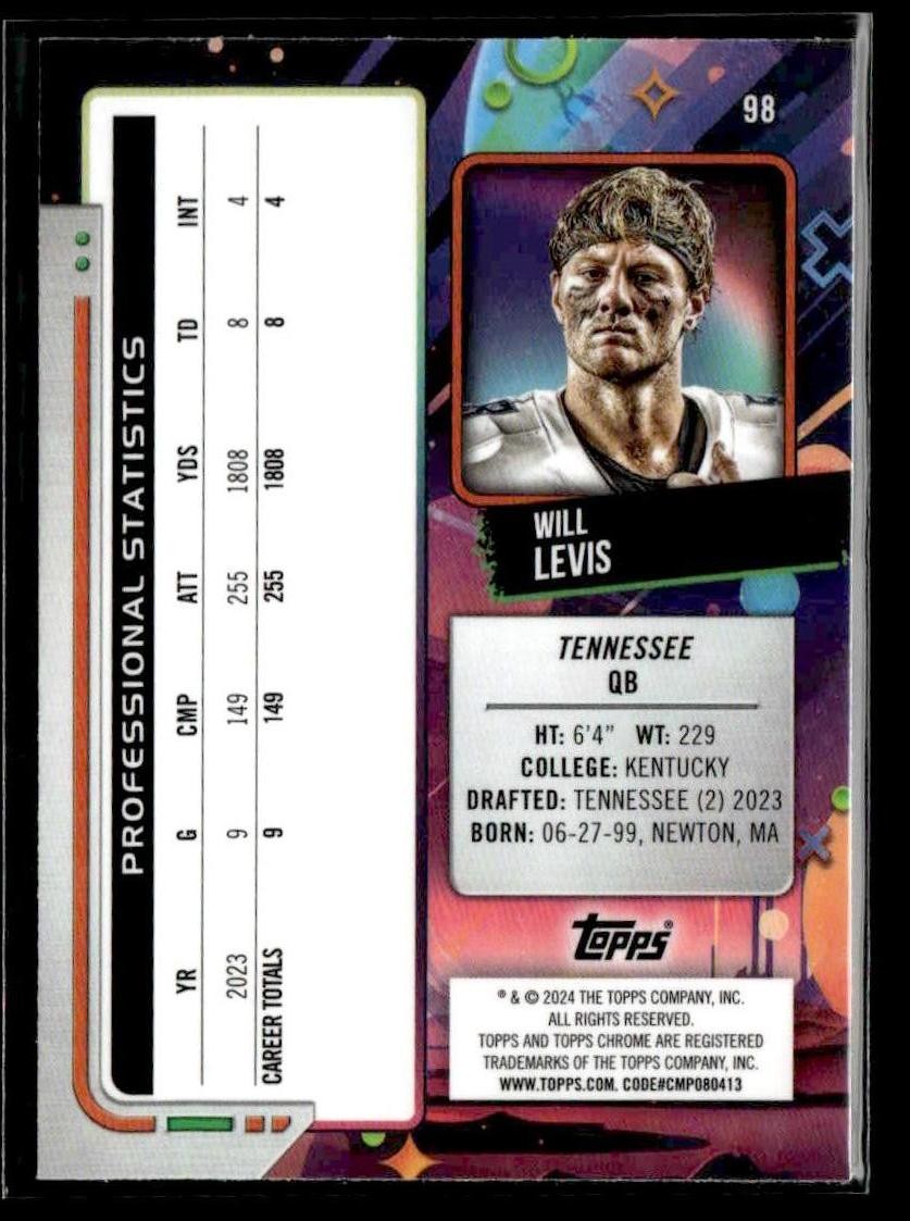 2024 Topps Chrome Cosmic #98 Will Levis