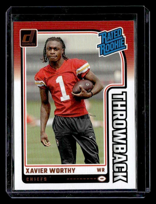 2024 Donruss #50 Xavier Worthy Rated Rookies Throwback