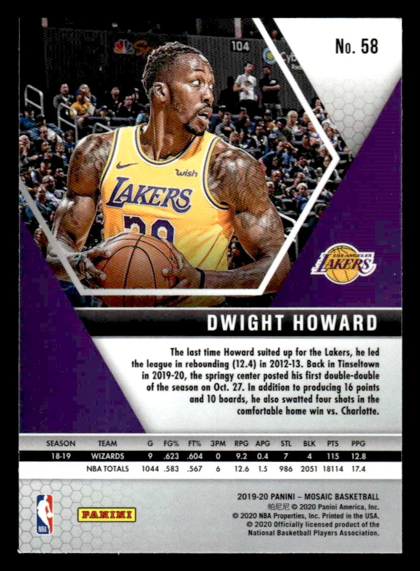 2019-20 Panini Mosaic #58 Dwight Howard