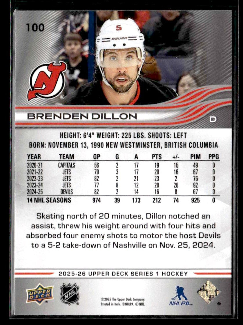 2025-26 Upper Deck #100 Brenden Dillon