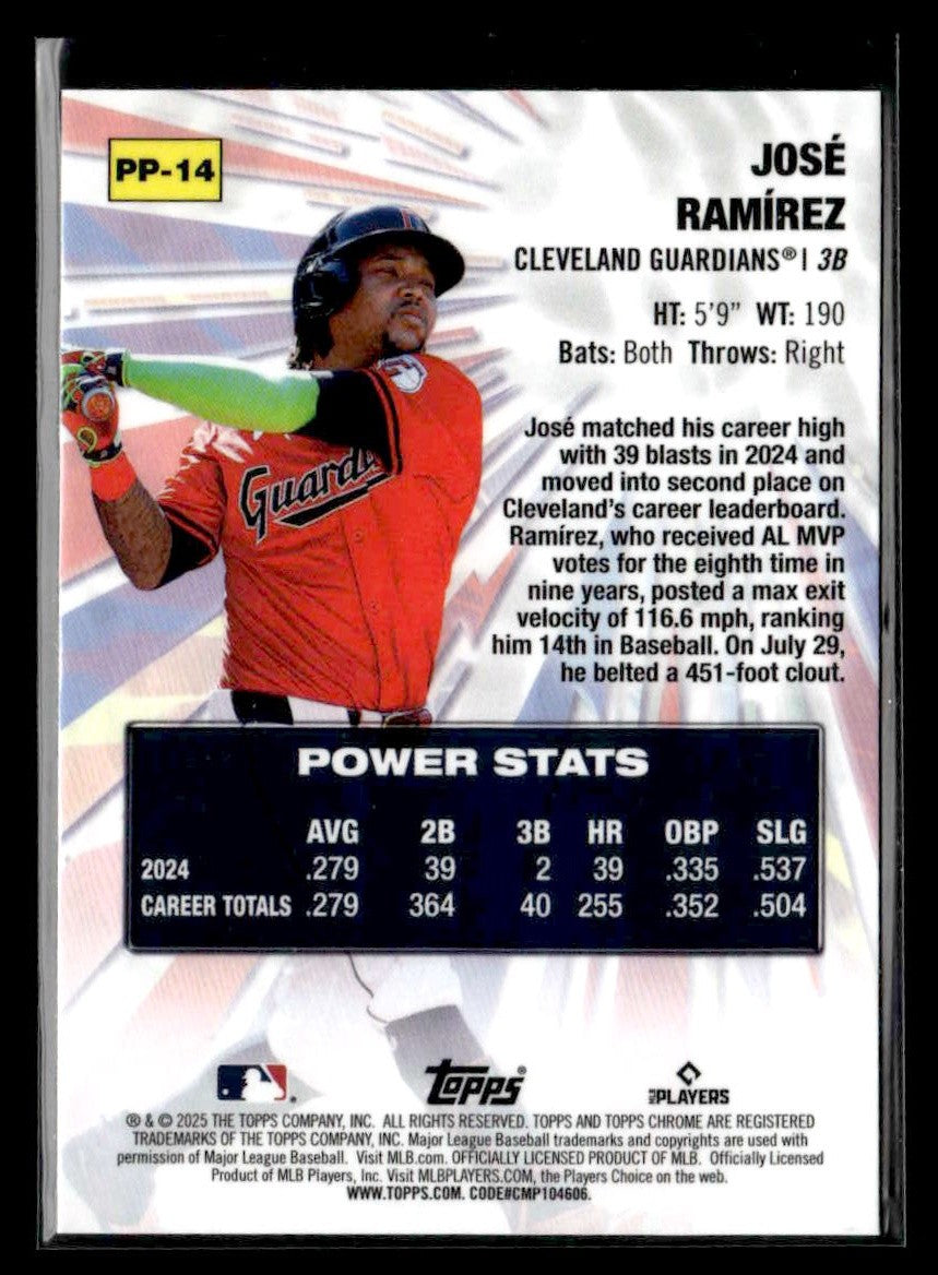2025 Topps Chrome #PP-14 José Ramírez Power Players