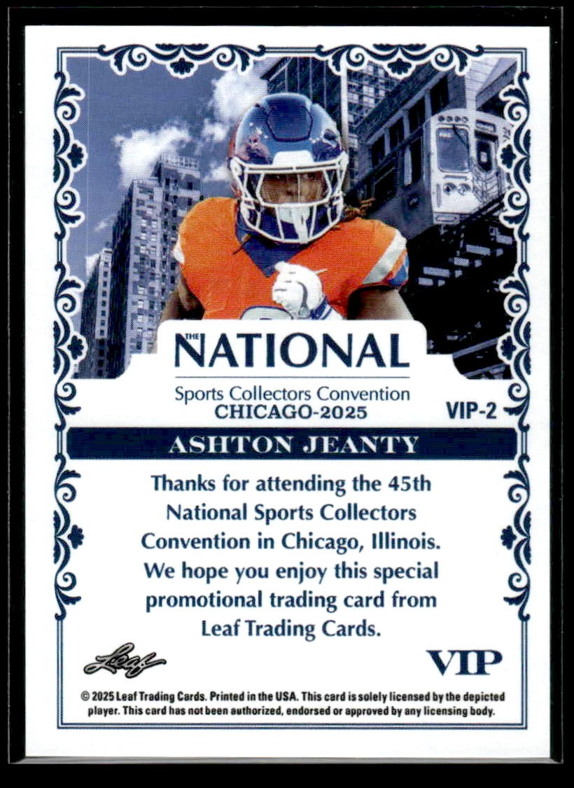 2025 Leaf National Sports Collectors Convention VIP #VIP-2 Ashton Jeanty