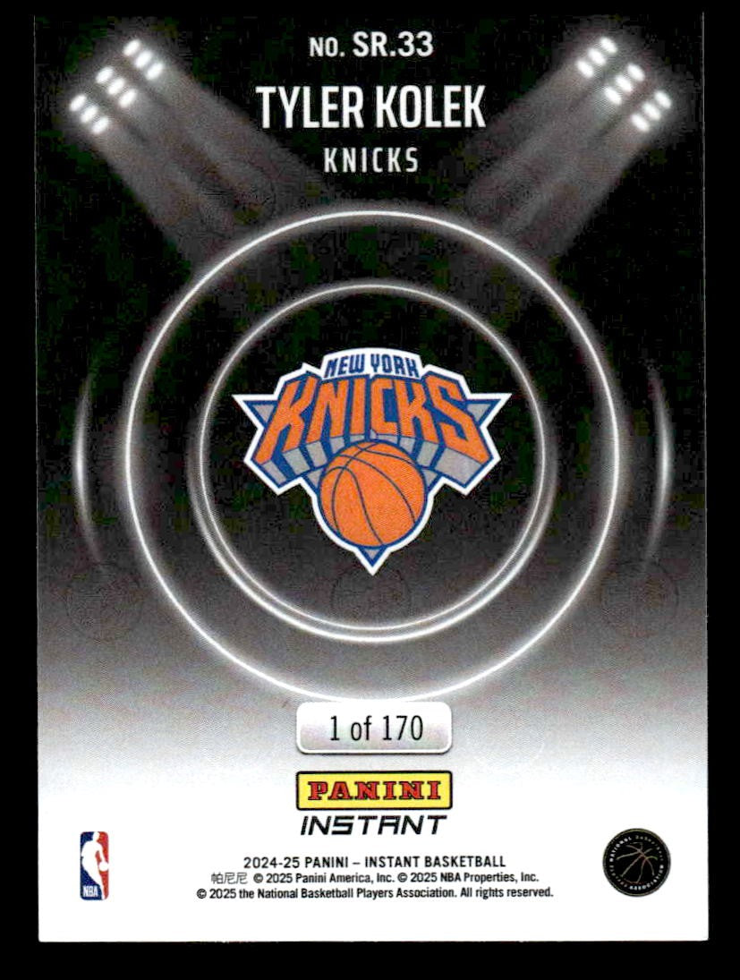 2024-25 Panini Instant NBA Spotlight Rookies #SR.33 Tyler Kolek