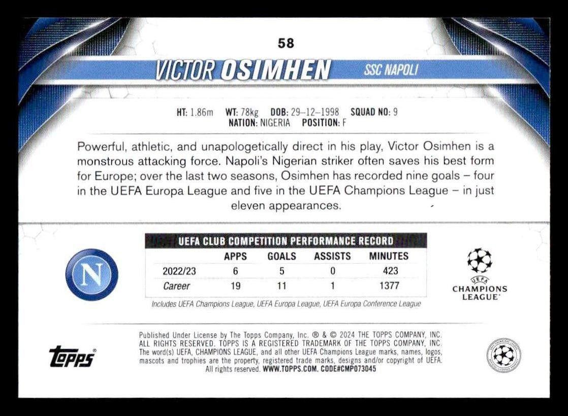 2023-24 Topps Jade Edition UEFA Club Competitions #58 Victor Osimhen