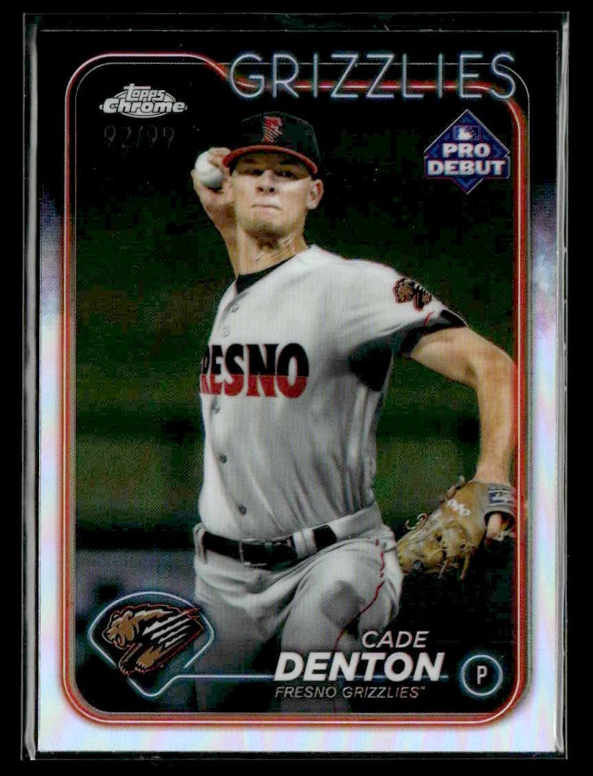 2024 Topps Pro Debut #PDC-86 Cade Denton Chrome Refractor #/99